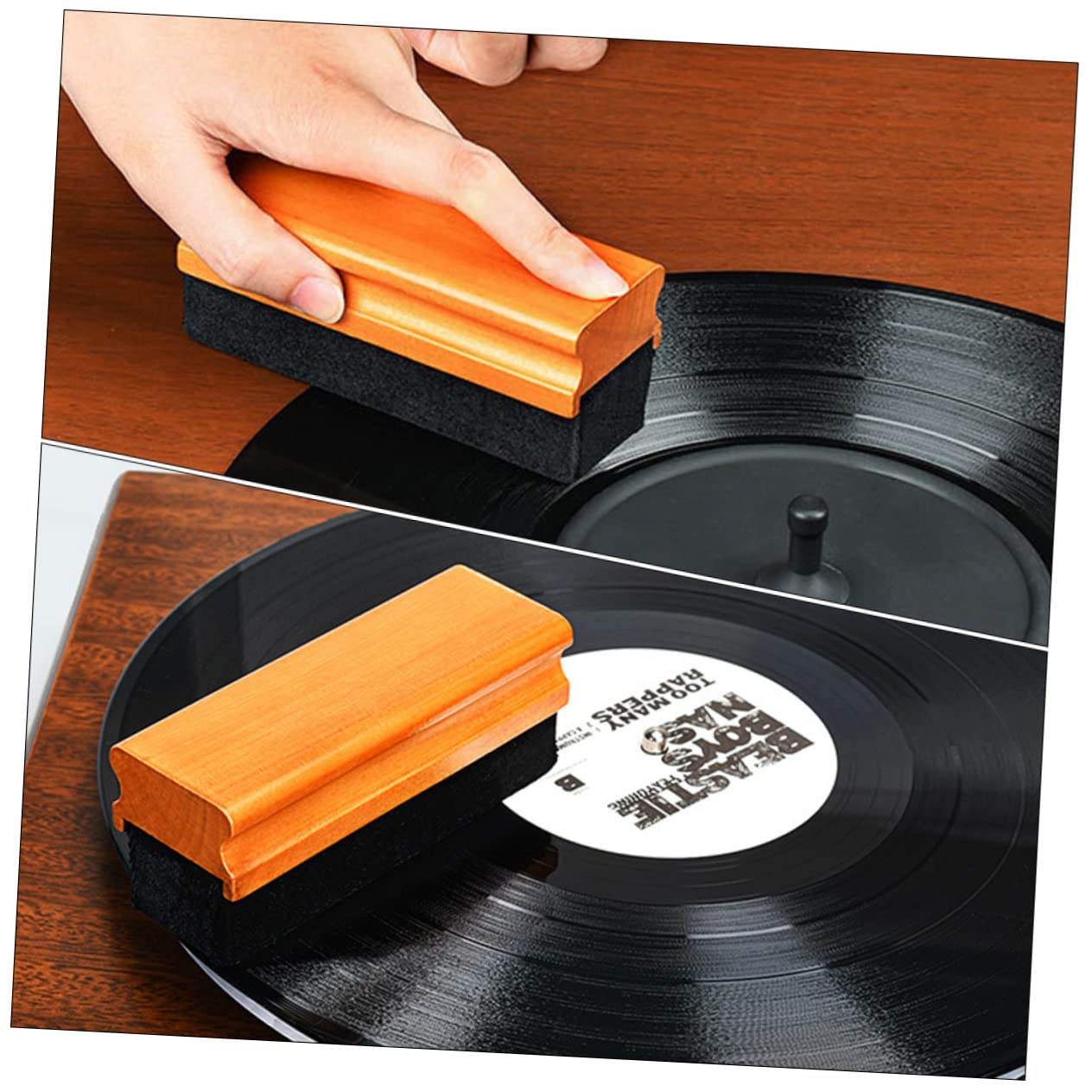 OSALADI 3pièces Brosse De Nettoyage Antistatique pour Vinyles Outil De Nettoyage pour Disques Et CD Préserve La Qualité Sonore Et Prolonge La Durée De Vie des Enregistrements