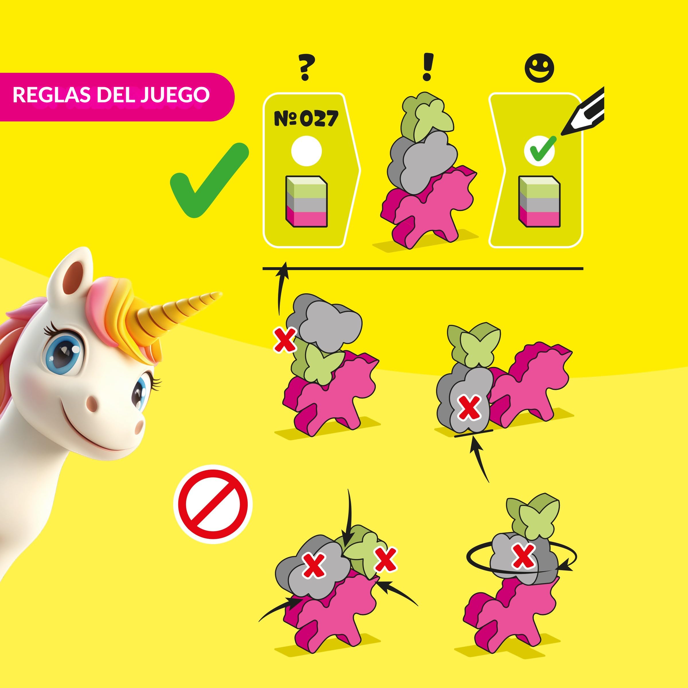 HABA 2013866001 - Stacking Challenge Unicorns, Juego Infantil con retos de apilar, Solitario, de Viaje. Más 6 años