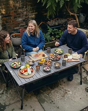 Gonex 50 Camping Table, Roll Up Aluminum Folding Picnic Beach Table