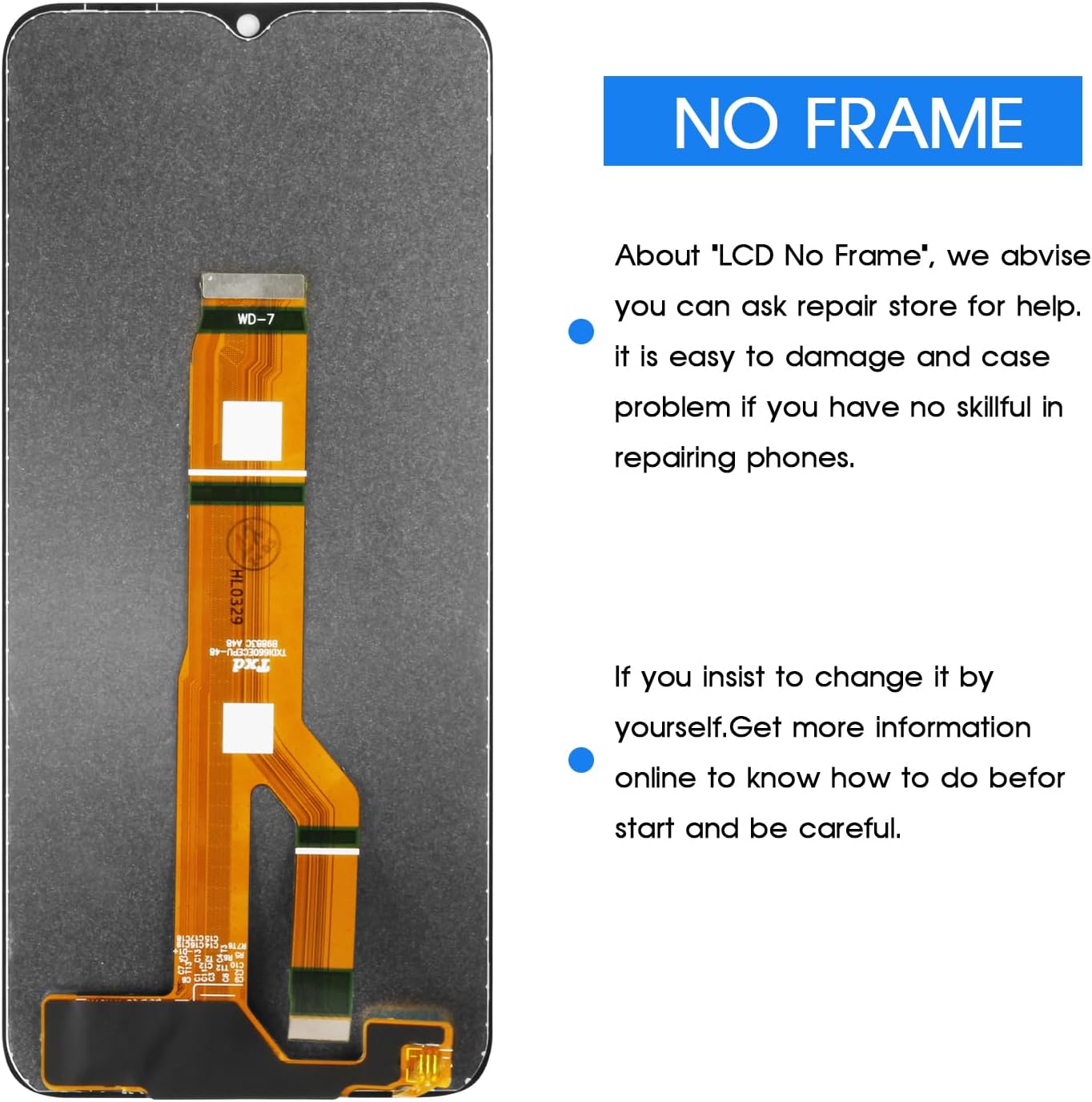 for Honor X5 Plus LCD Screen Replacement for Honor X5 Plus WOD-LX1, WOD-LX2, WOD-LX3 LCD Display Touch Panel Digitizer Assembly Glass Mobile Phone Repair Kit with Tools (Black no Frame)