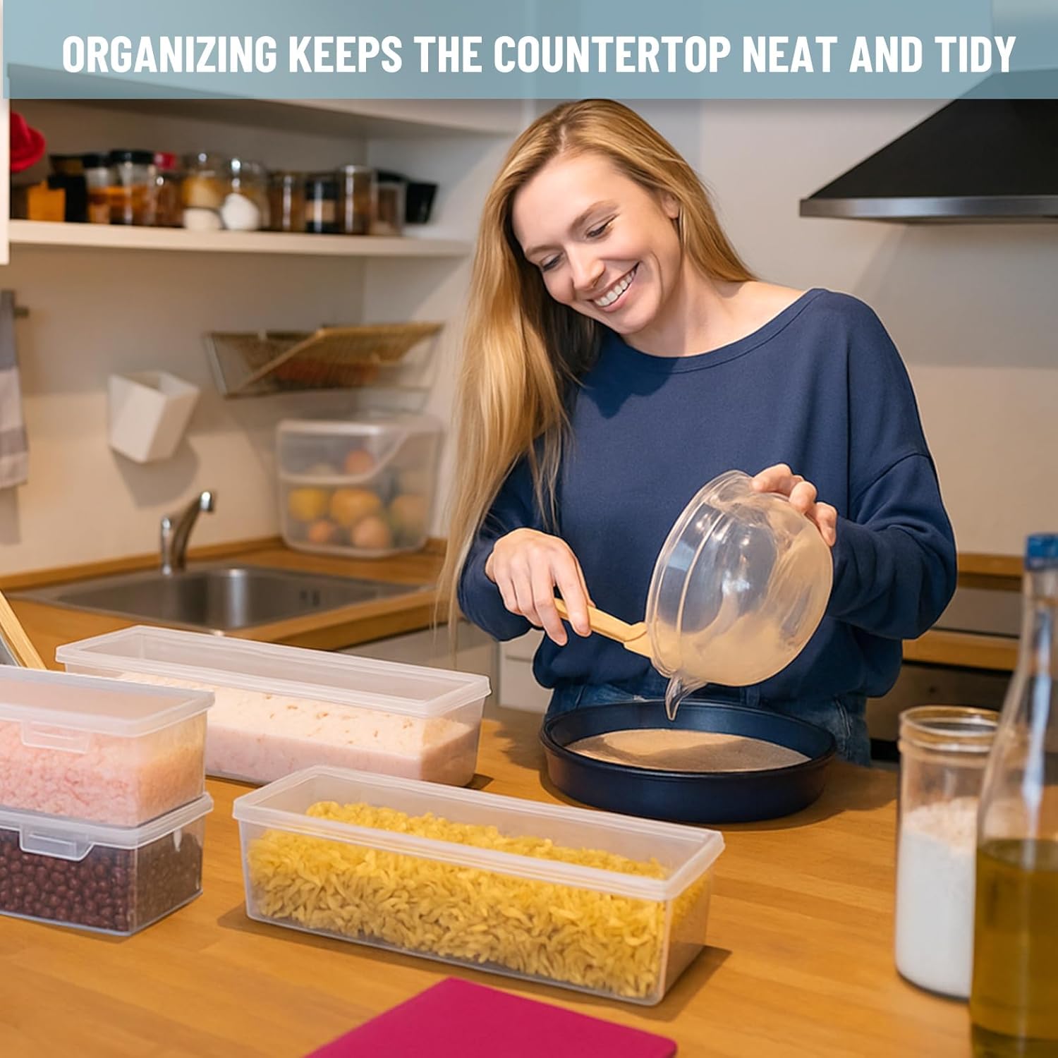 4 Pack Clear Craft and Art Supply Storage Organizer with Lid 11.8 x 4 x 2.8 Inch Plastic Deep Strips Storage Container Stackable Organizer Box for Makeup Paint Brush Cabinets Holds Food Pen Tools