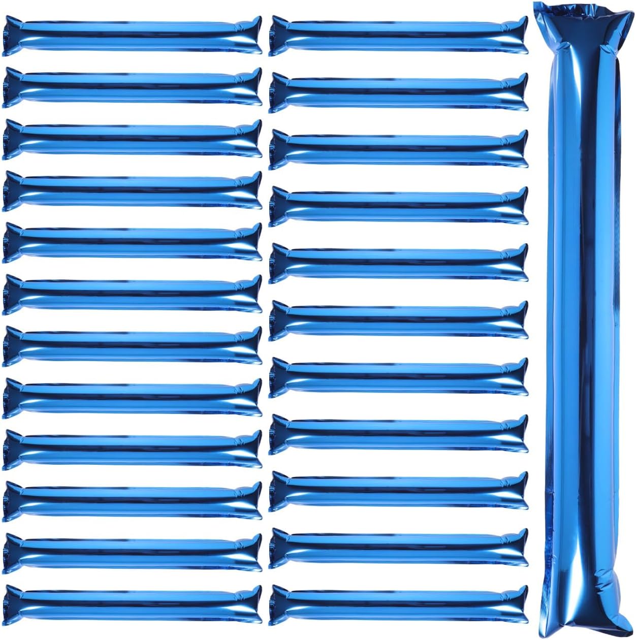 DOITOOL Round Head Boom Sticksthunder Sticks Noise Makers - 24 Pcs Inflatable Spirit Gear for Soccer Fans & Sporting Events - Metallic Clapping Tools for Usa Mexico North America 2026 (blue)