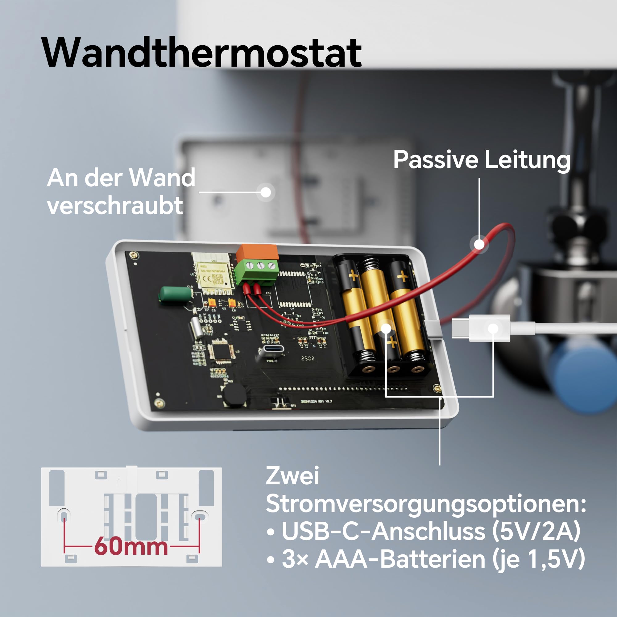BEOK CONTROLS Thermostat für Gasheizkessel, Kabelloses Heizungsthermostat