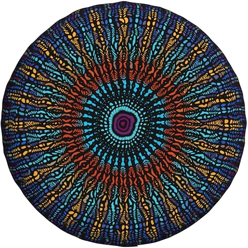 Miniatura 2 de YongColer Cubierta de neumáticos con patrón de textura tribal, fundas universales para neumáticos de repuesto para vehículos recreativos, remolques,