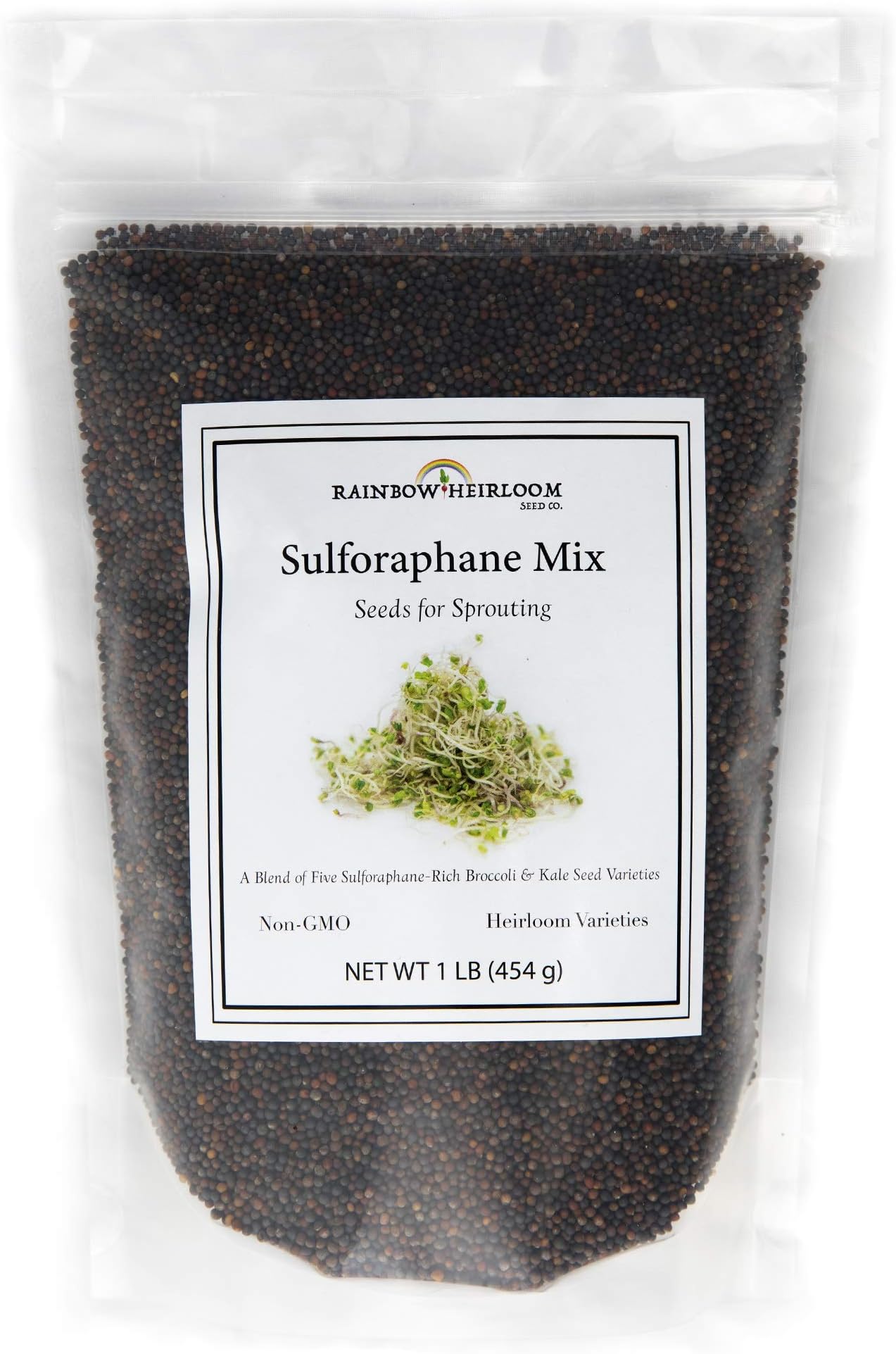 Sulforaphane SPROUTING Mix | Perfect for Sprouting Jars & Sprouters | 5 Varieties of Kale & Broccoli Sprouting s | Non GMO s | 1 LB Resealable Bag | Co