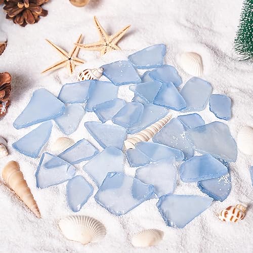 Miniatura 4 de Vaso de mar versátil para manualidades, piezas de vidrio de mar teñido esmerilado rosa de 16 onzas para bricolaje, relleno de jarrón, suministros de