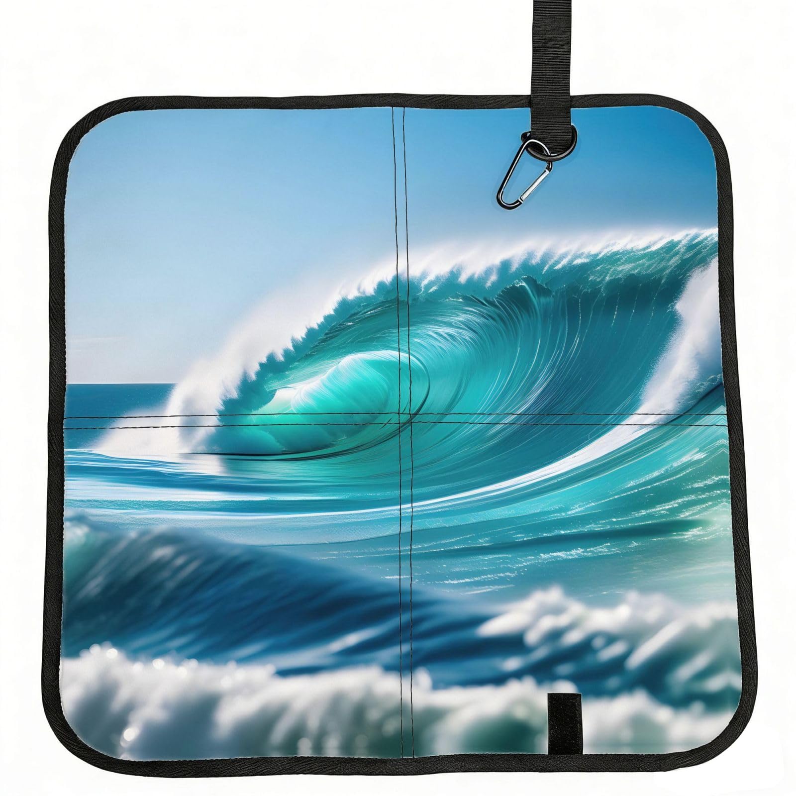 YGLHBDPBF Clear Sky Wave Print Camping seat cushion,Foldable Sitting Pads,Save Backpack Space for Hiking