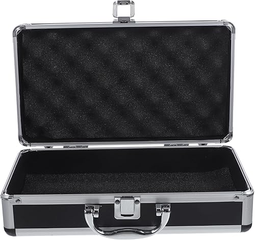 Caja de aleación de aluminio Caja de herramientas de aleación de aluminio con asa, estuche de almacenamiento portátil lleno de espuma a prueba de