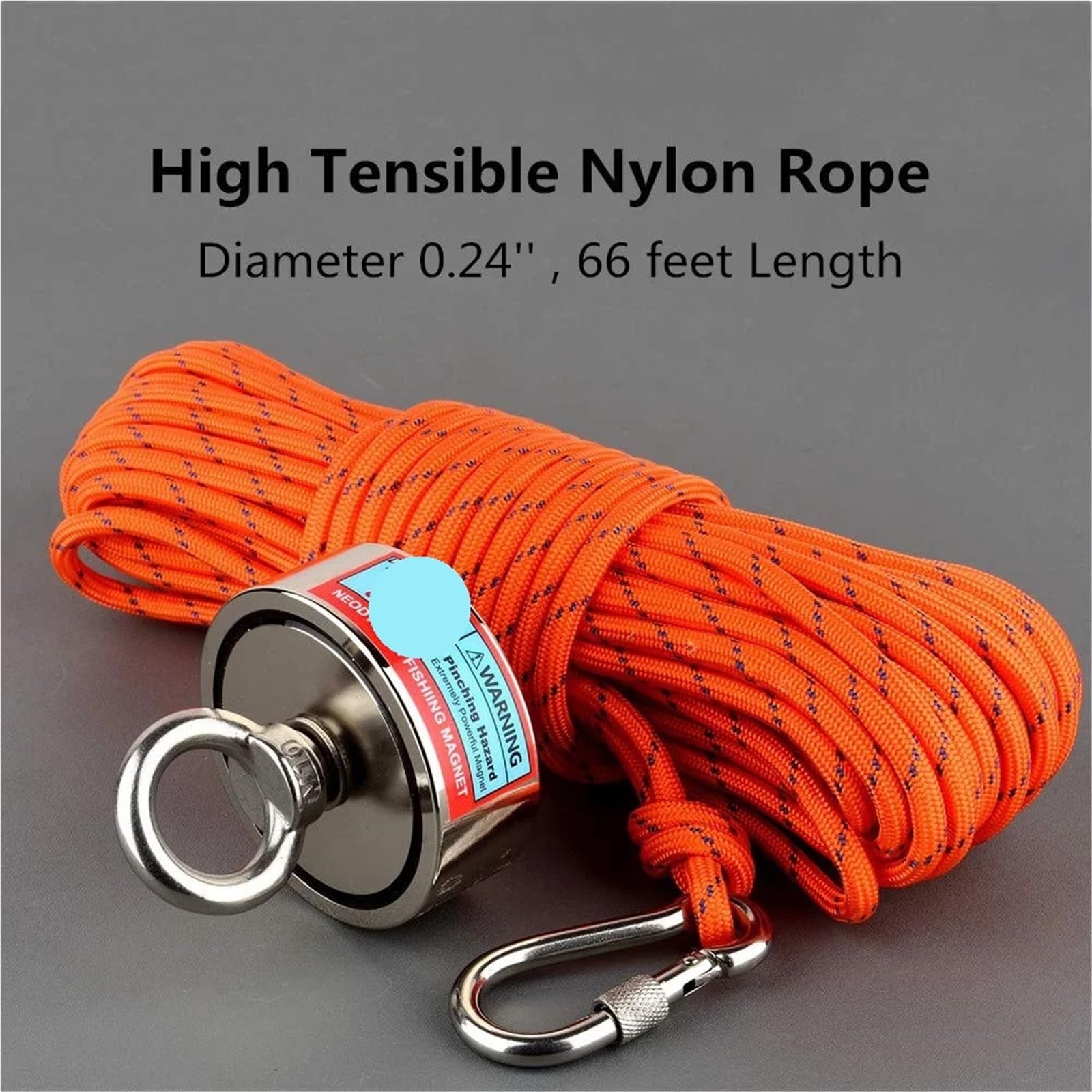 Aimant De Pêche Kit de pêche à Aimant Double Face, 2 pièces, aimants en néodyme, Corde de récupération magnétique Aimant Neodyme(150KGX2)