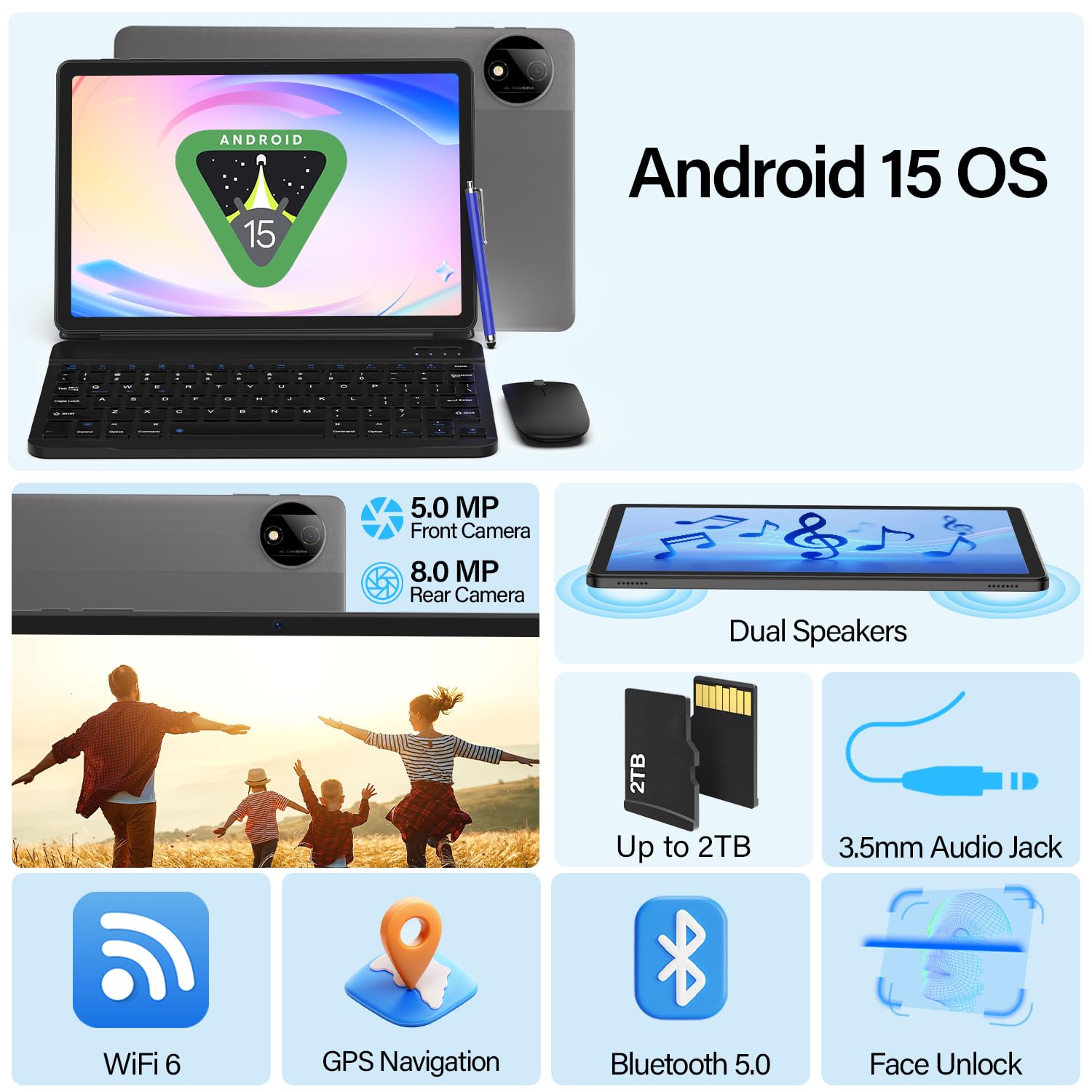 Amazon.com : ECOPAD 11 Inch Android 15 Tablet with Keyboard, 20GB