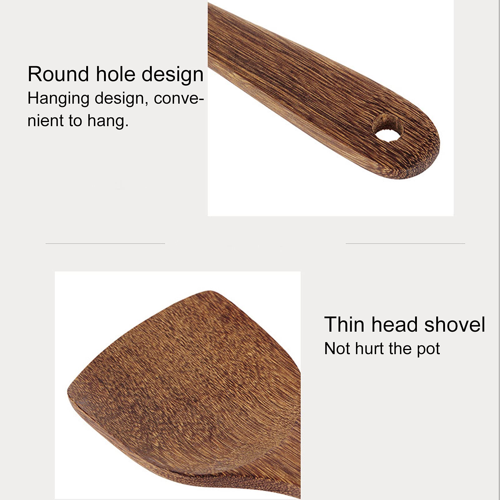 Alvinlite Set di Utensili da Cucina, 8 Pezzi di spatola in Legno, cucchiai da Cucina, per mescolare Gli Utensili da Portata per la casa