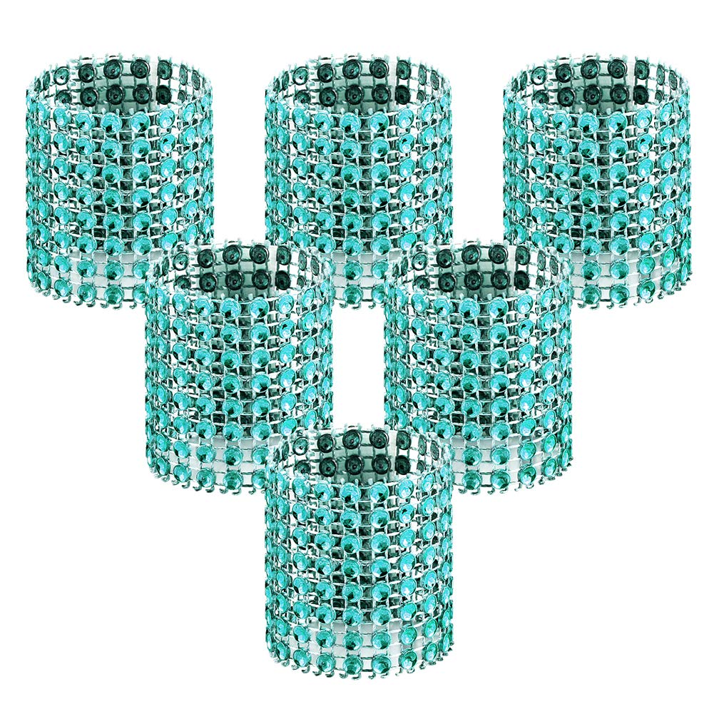 Accmor 50pcs Napkin Rings, Blue Napkin Rings Buckles