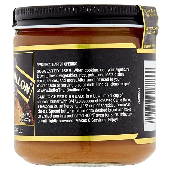 Better Than Bouillon Premium Roasted Garlic Base, Makes 38 Cups of Broth, 8 oz