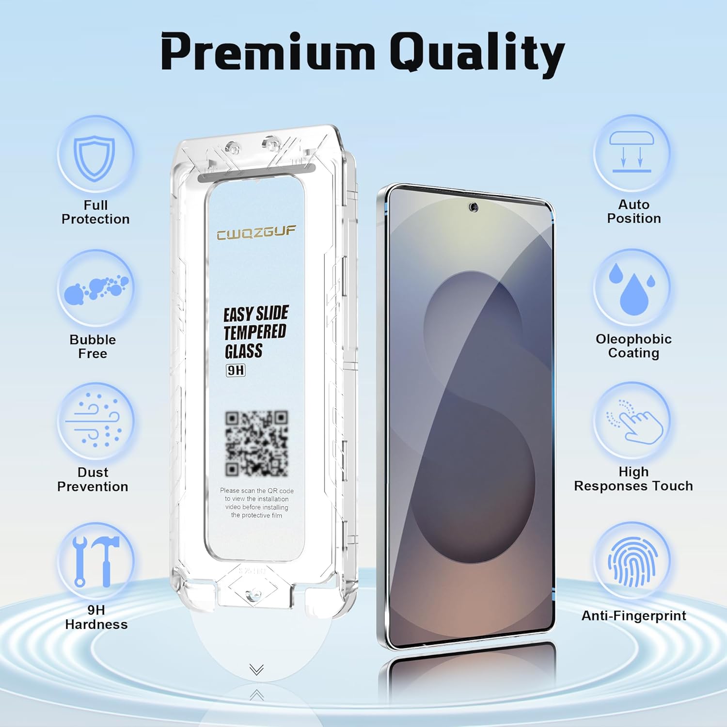 [2+2 Pack] Screen Protector Compatible with Galaxy S25 Ultra 5G, Easy Installation Kit with Camera Lens Protectors - HD Clear - Anti-Scratch - Bubble-Free - Auto Dust Removal Tempered Glass