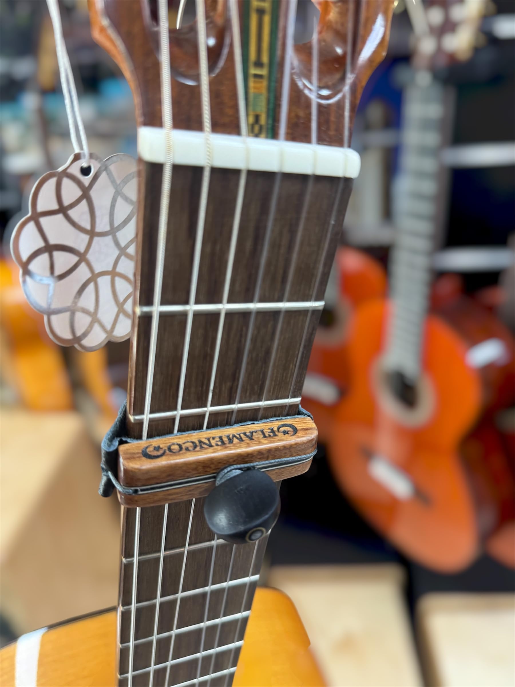 Cejilla Artesanal Flamenco para Guitarra Flamenca y Clásica | Curupau Natural | Hecha a Mano en España | Ajuste Preciso | Cejillas Algeciras
