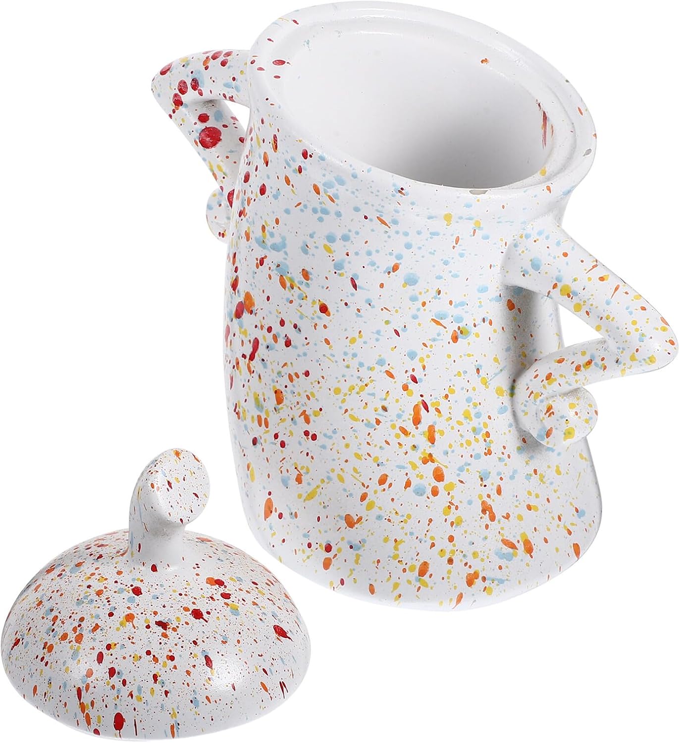 Creative Forked Waist Food Storage Jar with Airtight Lid Large Kitchen Canister for Beans Tea Spices Sugar Cute Decorative Household Storage Container with Freshness Seal