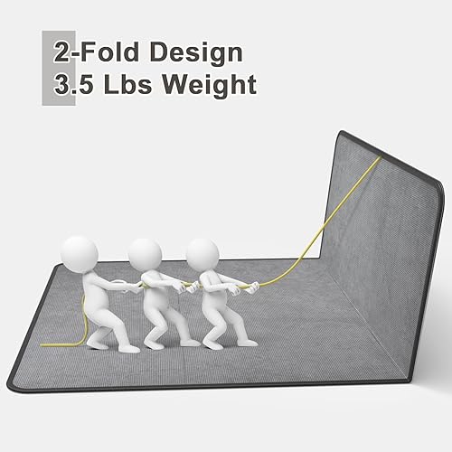 Miniatura 5 de Placoot Tapete de pana resistente para silla de oficina para alfombras y suelos de madera dura, tapete de piso de tres pliegues, tapete para silla