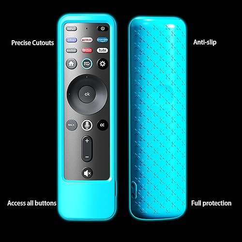 Vista 5 de Funda para VIZIO XRT260 Smart TV Control remoto Funda de silicona con cordón que brilla en la oscuridad azul Azul-cielo,Verde,No brillo negro,Rojo