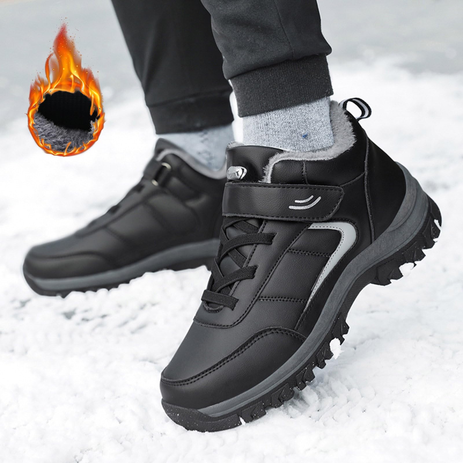 Generisch Stivali da Neve Donna Stivali Invernali Moda Minimalista Stile Coppia ispessito Caldo Confortevole Scarpe Casual All'aperto Ragazza 29