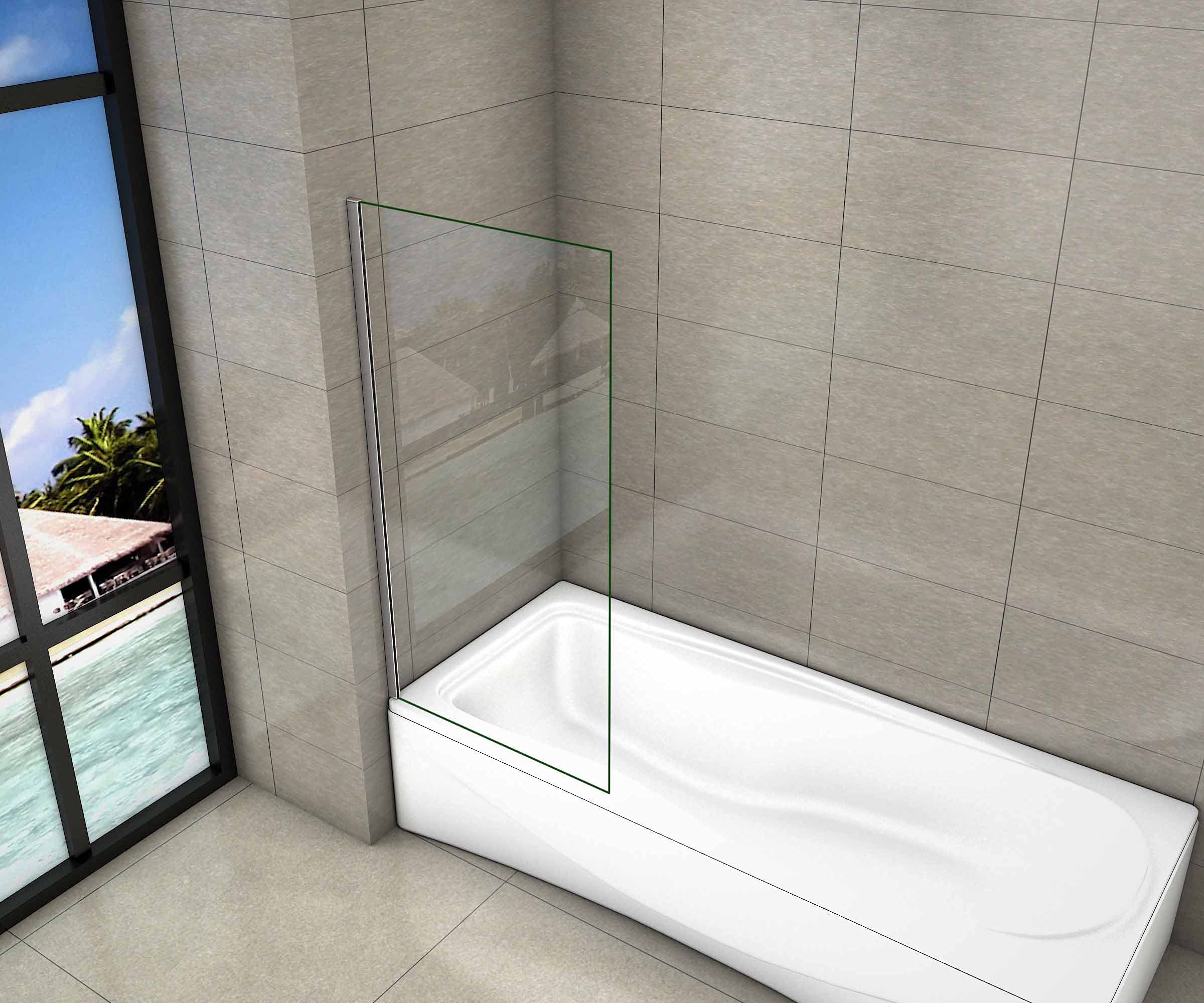 AICA pare baignoire fixé 70x130cm écran de baignoire en 5mm verre anticalcaire