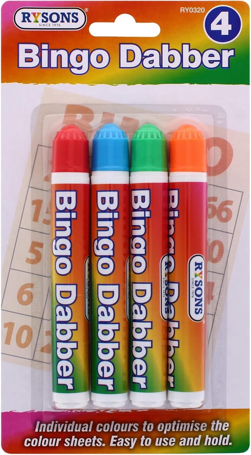 Bingo DABBERS - Marcador de bingo (4 unidades), 4 colores