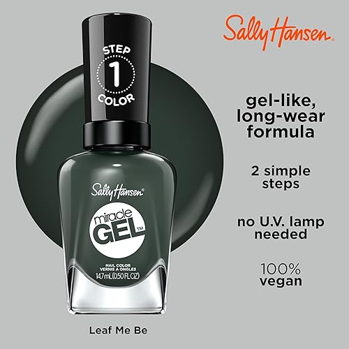 Miniatura 4 de Sally Hansen Miracle Gel - Esmalte de uñas, Shade Leaf Me Be #762