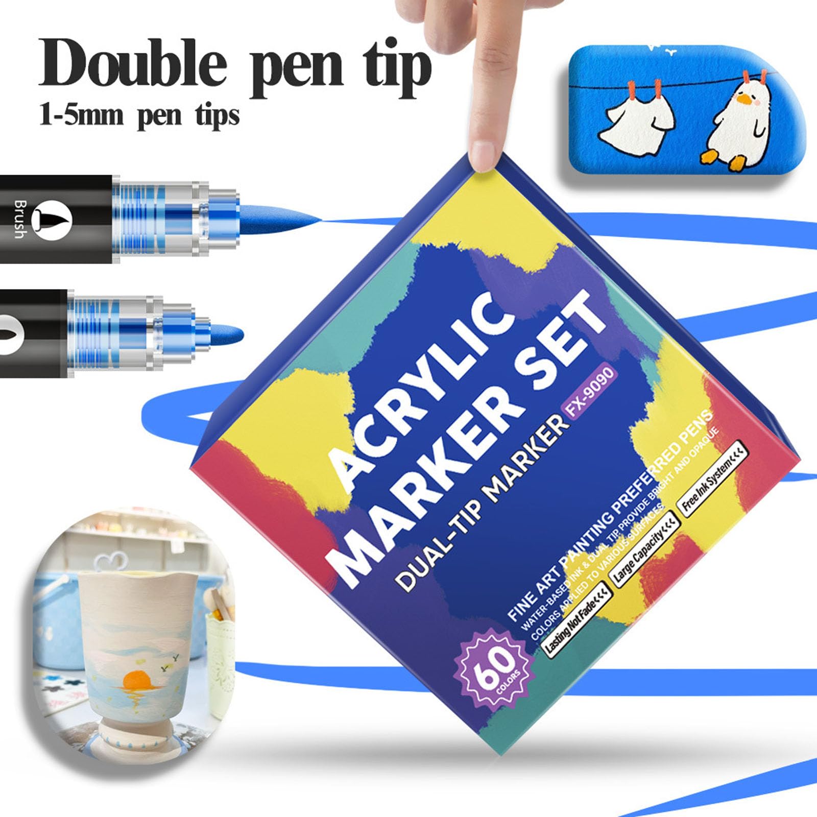 Tip Aquarell-Marker, zweifarbig, Zeichenstift, Künstlermarker für Kinder, Kunstwerke und Handwerk, Dekorationen, Schulprojekte und kreative Designs