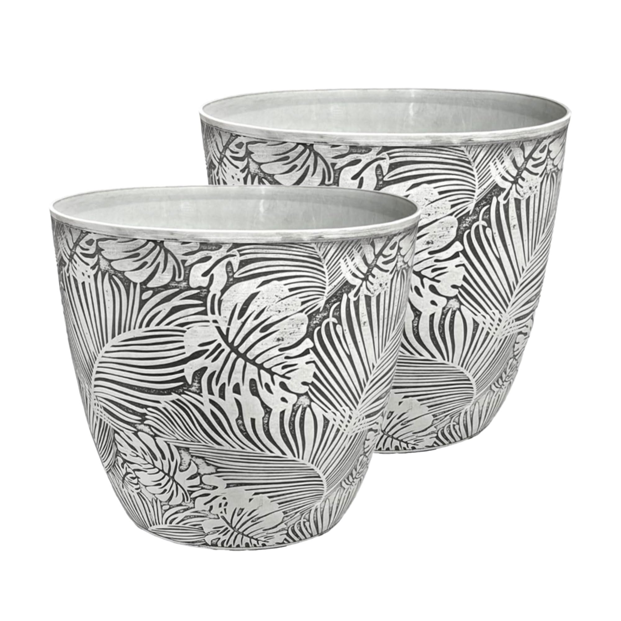 SG Traders Montsera Plant Pots Outdoor - 36cm Plastic Garden Planters Outdoor Flower Pots with Drainage Holes Enhance the Outside Space with Elegant Plant Pot for Home & Garden Decor (Pack of 2)