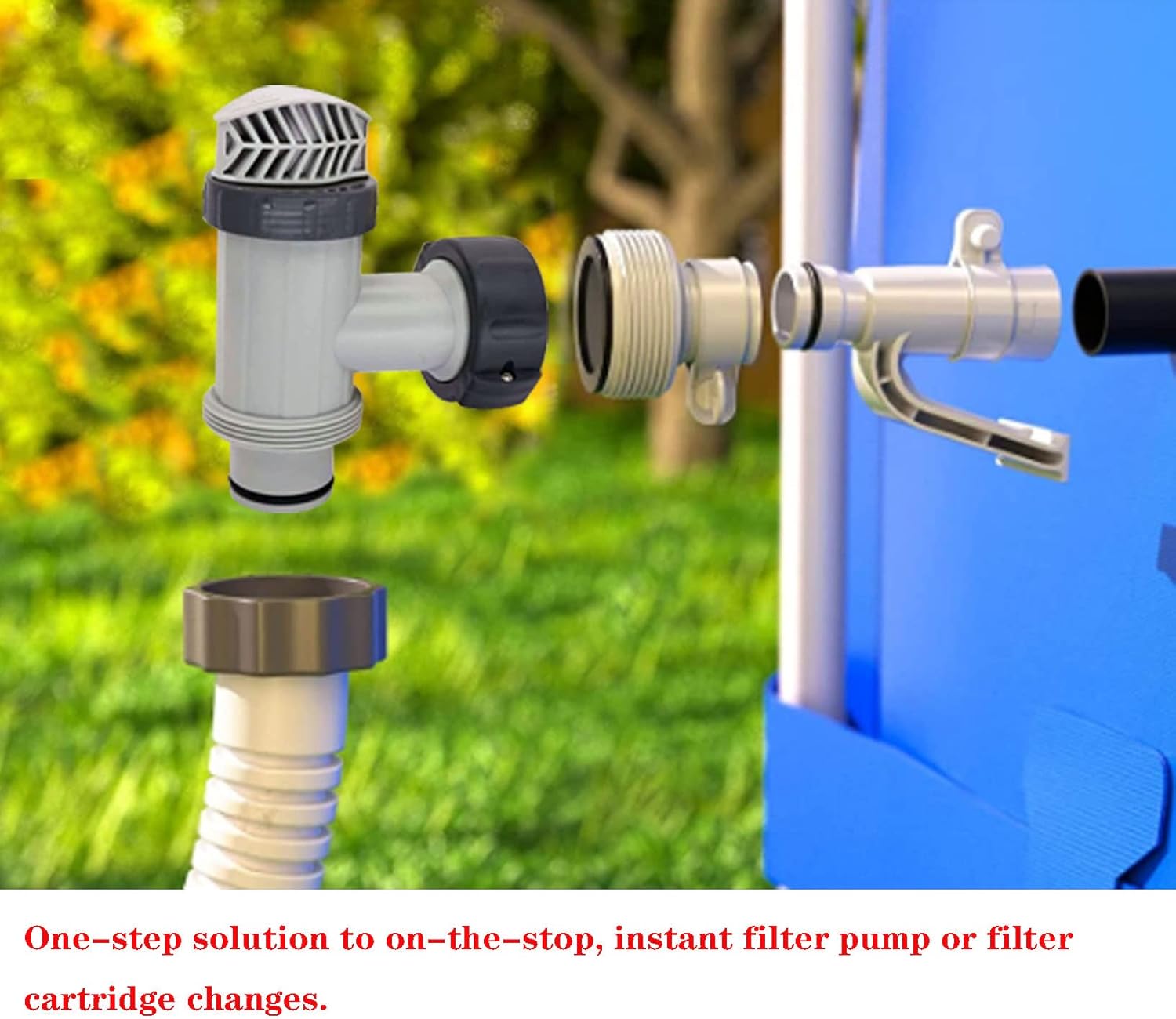 1.25 "to 1.5" Model B Hose Adapter with Hose Bracket and Plunger Valve Replacement for Above Ground Pool Setup and Pool Sand Filter Pump (2)