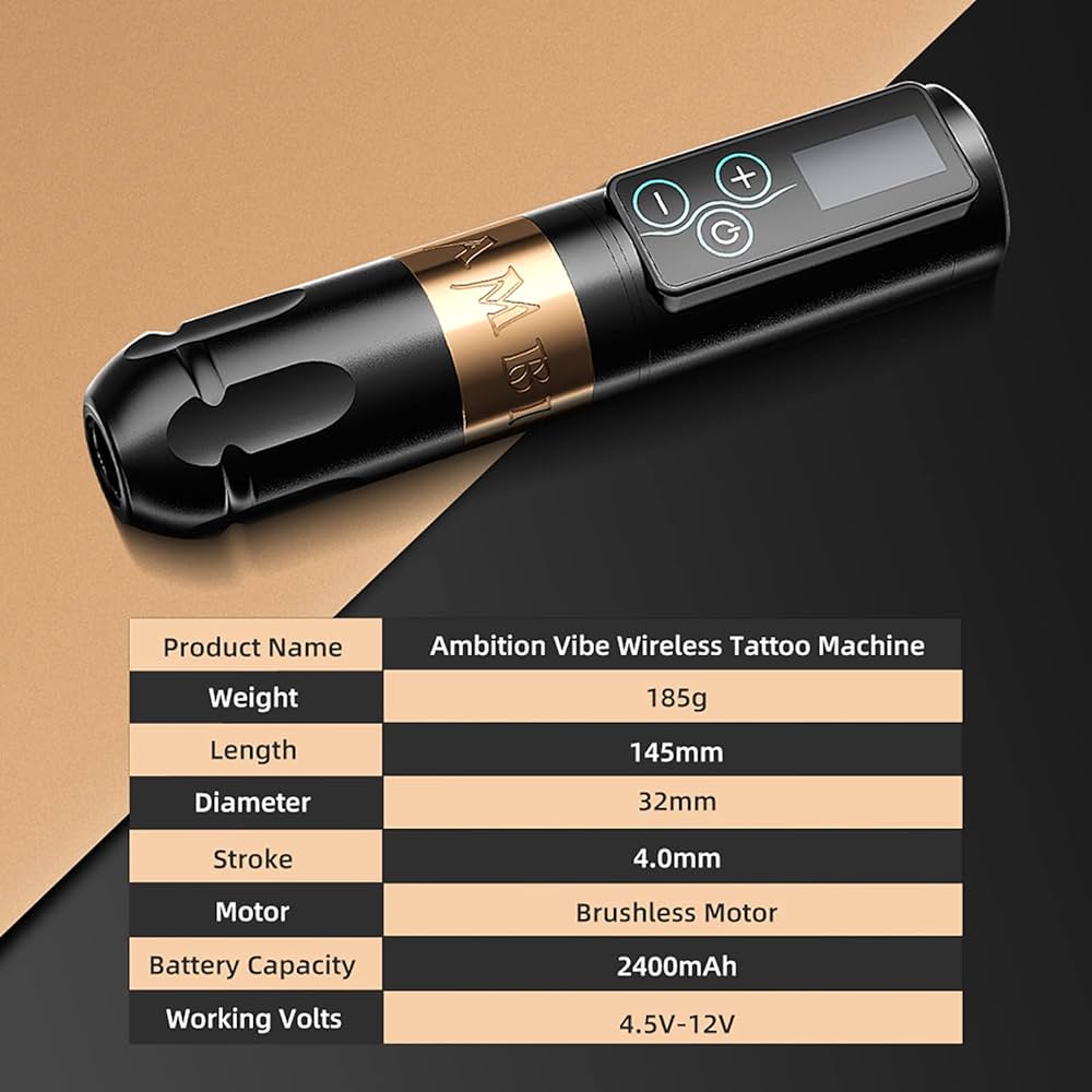アンビションタトゥーキット ワイヤレスタトゥーマシン Ambition Amazon.com: Ambition Vibe Complete Tattoo Kit - Professional