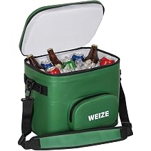 WEIZE 18 Can Soft Cooler, Insulated Leak-Proof Waterproof Lunch Bag, Portable Ice Chest Box, 24HR Cold Retention Soft Cooler for Beach, Drink, Beverage, Travel, Camping, Fishing,Picnic, Car
