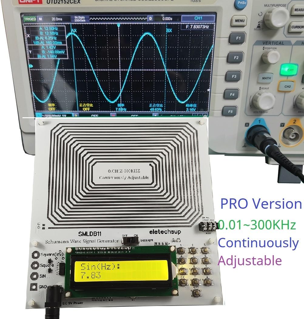 SMJAC03 with Acrylic Shell 7.83HZ 0.01H-100KH Schumann Resonance Pulse Sine Wave Generator 3.5MM Audio Frequency Saved When Power Off