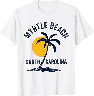 Family Vacation Retro Sunset South Carolina Myrtle Beach T-Shirt