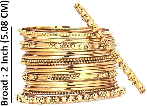 Miniatura 5 de Efulgenz Pulseras indias oxidadas oxidadas para mujer, joyería oxidada, bohemio, vintage, antigua, tribal, india, oxidada, juego de pulseras (40