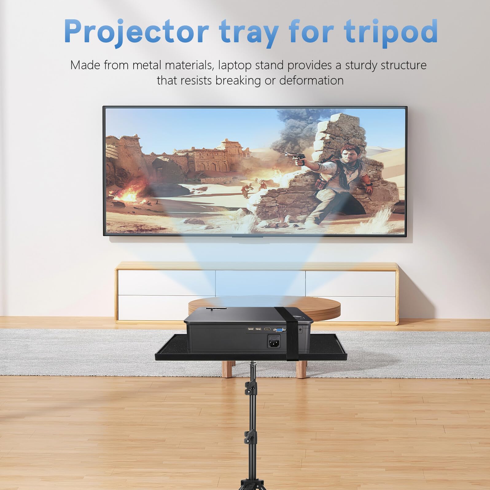 Holibanna Regulowany Stojak Projektor z Tacą i Statywem Stabilna Podstawa Do Laptopa i Tabletu Uchwyt Urządzenia Ciężkie Lekki i Przenośny Do Kina Domowego Biura i Szkoły