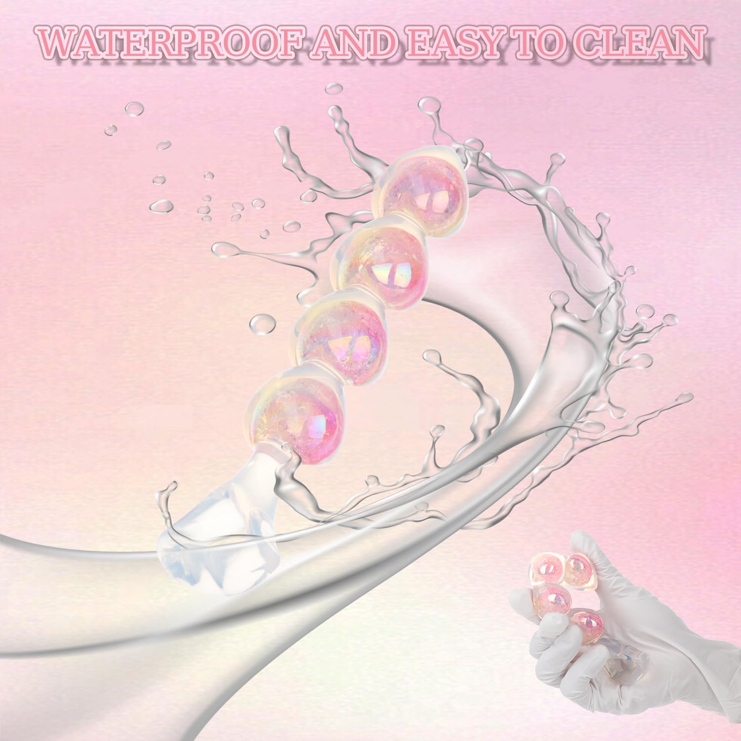 Anal Beads Anal Butt Plug for Beginner, 6.3” Dual Layer Small Pink-Heart Shape Silicone Anal Toy Adult Fantasy Anal Dildo for Women Couple Play