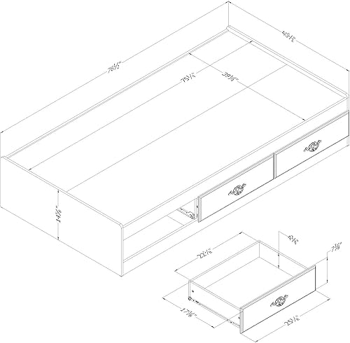 Miniatura 3 de South Shore Ulysses Twin Mates Cama Otoño Roble Fall Oak,Azul (Arándano),Roble de invierno.,https://www.amazon.com/dp/undefined