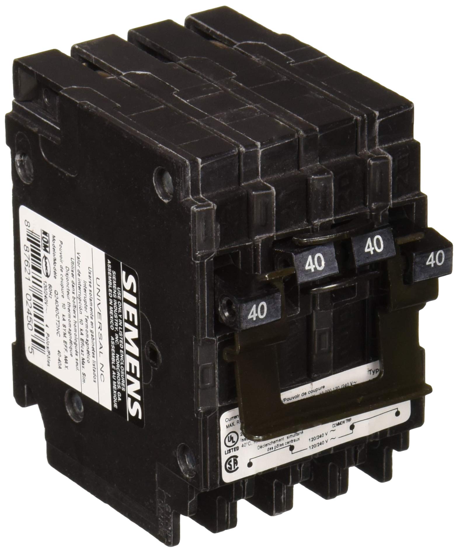 SIEMENS Q24040CT2NC 40/40A 120/240V 4P 10K NEW QUAD - Amazon.com