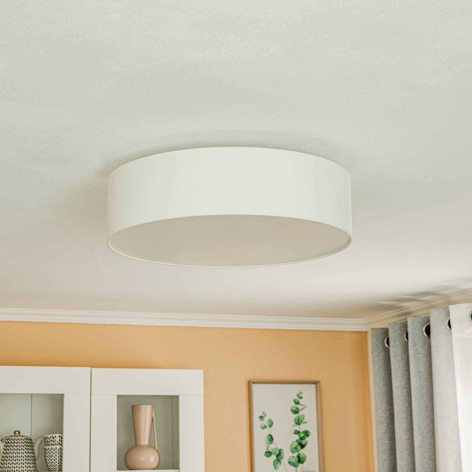Euluna Deckenlampe Roller (Modern) in Creme aus Textil (3 flammig, E27) - Deckenleuchte Lampe Wohnzimmerleuchte