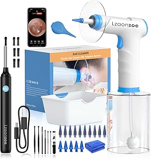 Ear Wax Removal Tool, Ear Cleaner for Home Ear Irrigation, Ear Wax Removal Kit with Ear Cleaner Camera, Ear Wax Remover for Ear Cleaning, Electric Earigator with Ear Cleaner Otoscope with Light