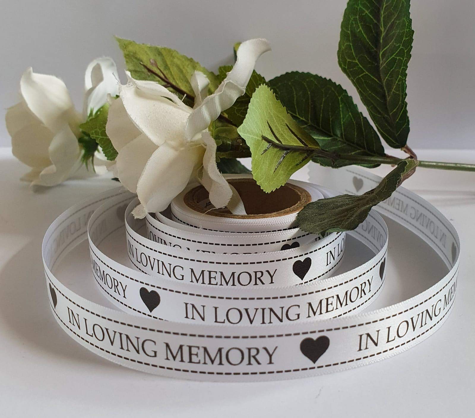 Sympathy Ribbon 15mm x 5 Metre Roll (in Loving Memory) โ image 1