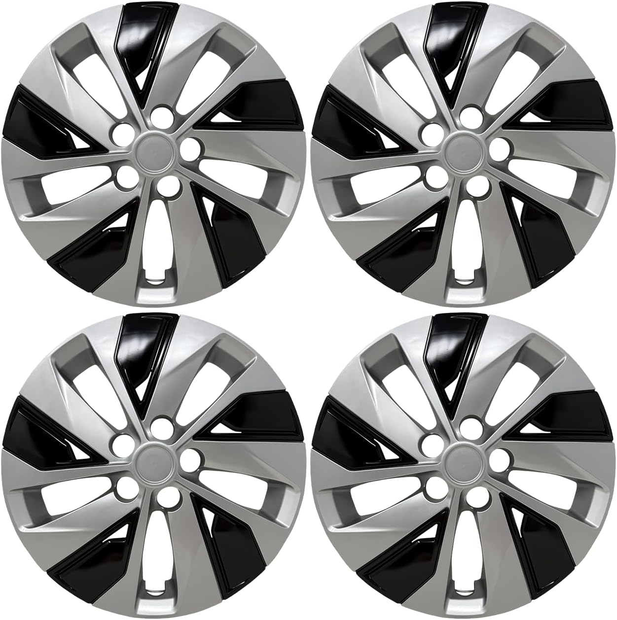 Hubcaps Fits Nissan Altima 2019-2023, Premium Replica 16-inch Replacement, Silver Black, 4 Pieces