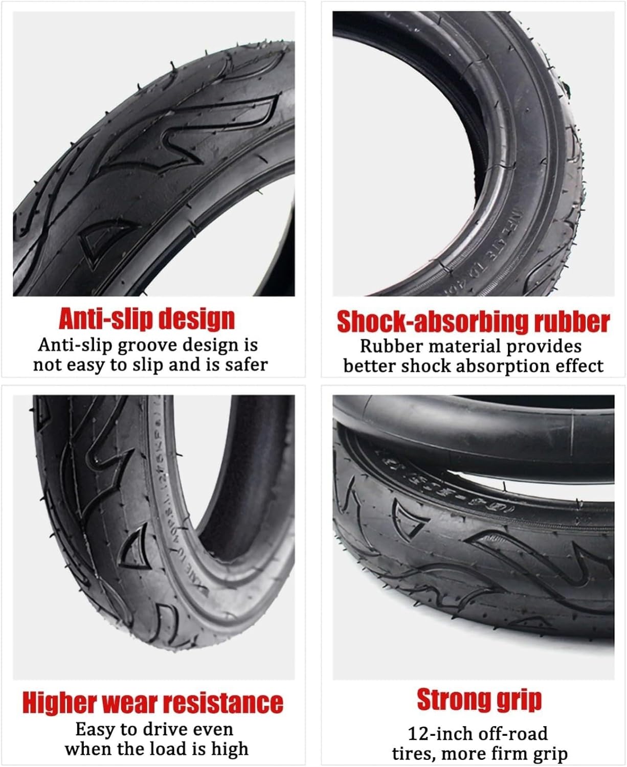 12" Kid Butyl Rubber Inner Tube 12X2.125 | Schrader Valve Pneumatic Tire for Electric Scooter Bike Baby Stroller | 40 P.S.I.