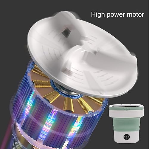 Miniatura 5 de Ymiko 14L Portable Washing Machine, Compact Foldable Mini Washer with Brushless Motor and Dehydrating Basket, for Underwear Socks Baby Clothes Travel