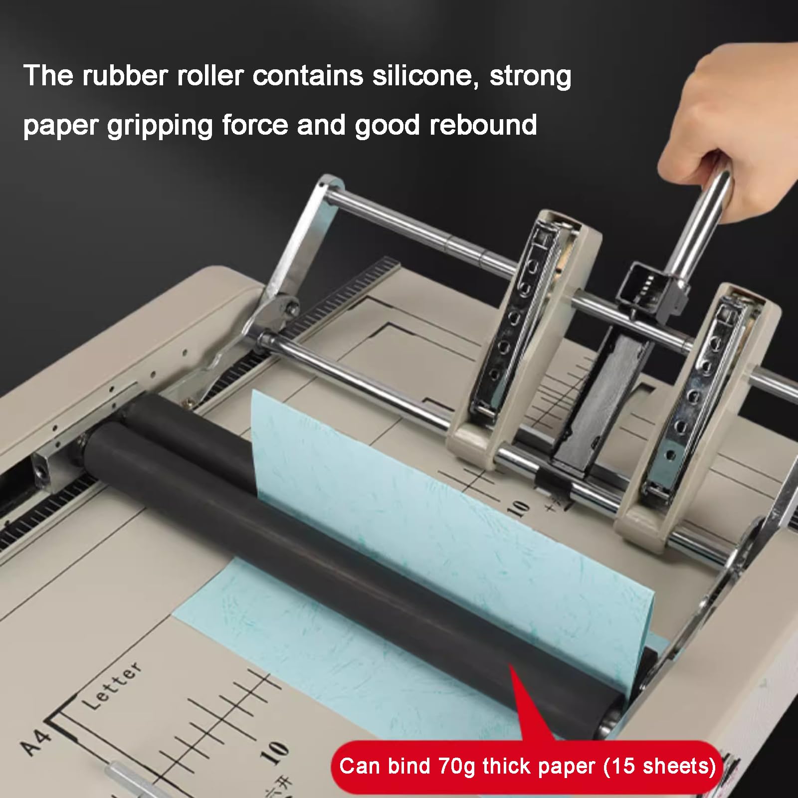 Elektrischer Papierbuchhefter Knitterfalte 14 Blatt Flachklinkenhefter 5-Position Fadenordner für Schule Büro Bindung