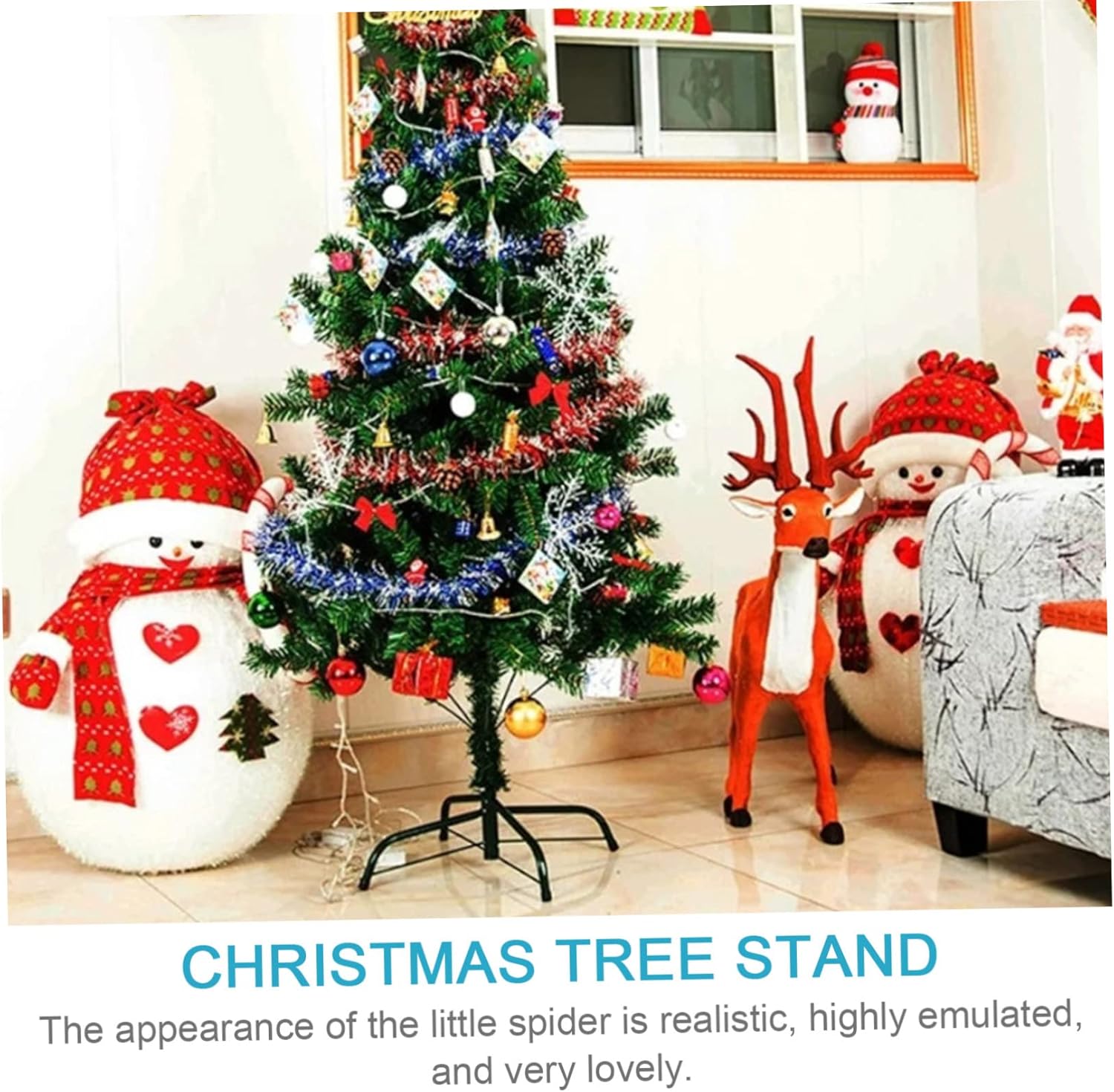 1pc Christmas Tree Stand Sturdy Xmas Tree Holder Tripods for Stability Fits Poles Convenient Screw Fixing for Secure Support Base for Holiday Decor