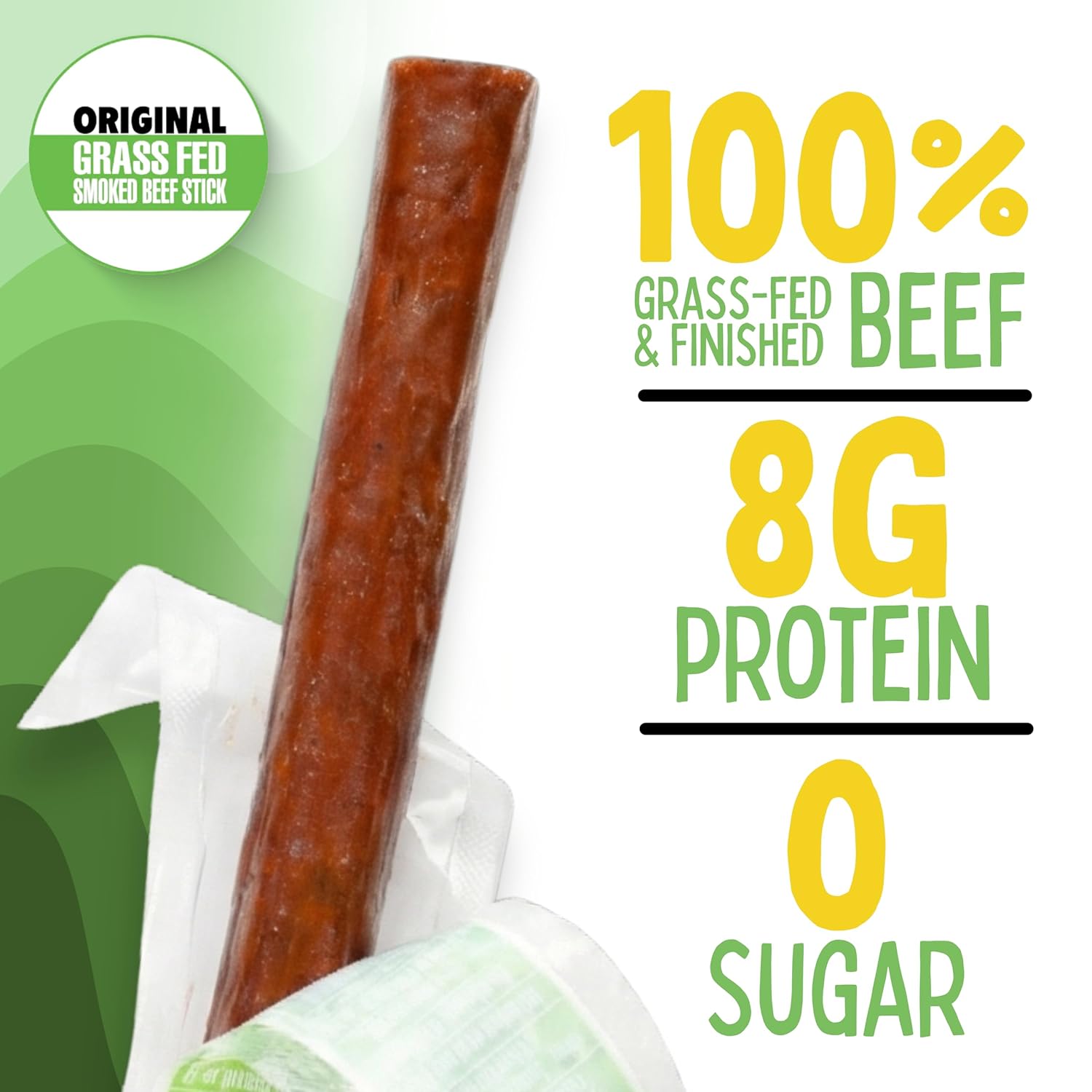 Original, Sogo Snacks, No Sugar, 100% Grass-fed & Grass-finished, Non-GMO Beef Sticks. No Added Nitrates, Gluten, Soy, MSG, Dairy, Nuts. Keto, Whole, Paleo Friendly (Original, 1-oz, 24 Count)