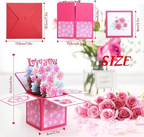 Miniatura 2 de WD&CD Tarjeta desplegable 3D para el día de San Valentín, tarjetas del día de San Valentín en caja con sobre, tarjeta de felicitación para el día de
