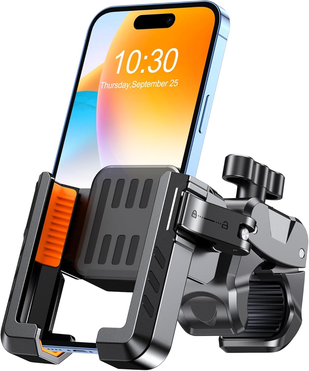 Handyhalterung Fahrrad, [Kamera Ist Nicht Blockiert] Handyhalterung Motorrad, [Sehr Stabil] Handyhalter Fahrrad für MTB/Scooter, Kompatibel mit iPhone 17/16 Pro Max, S25 Ultra, 4,7"-7" Handys SEEBINGO