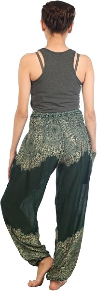Lofbaz Harem Pants for Women Yoga Boho Hippie Clothing Womens Palazzo Bohemian Pajama Trousers Beach Indian Gypsy Genie Clothes - 2